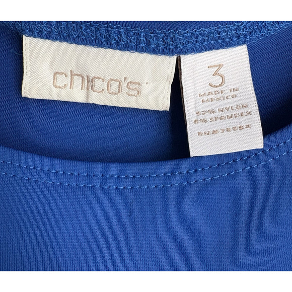 CHICOS Microfiber Tank Top Size 3 (XL 16) Blue Scoop Neck/Back Stretchy Layering - Picture 2 of 4